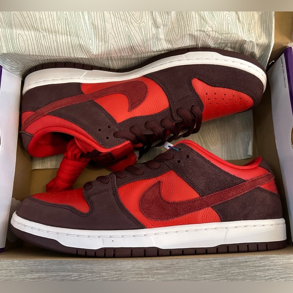 Nike SB Dunk Low Pro Fruity Pack Cherry DM0807-600 Burgundy Crush Team Red Sz 12 - Picture 3 of 13